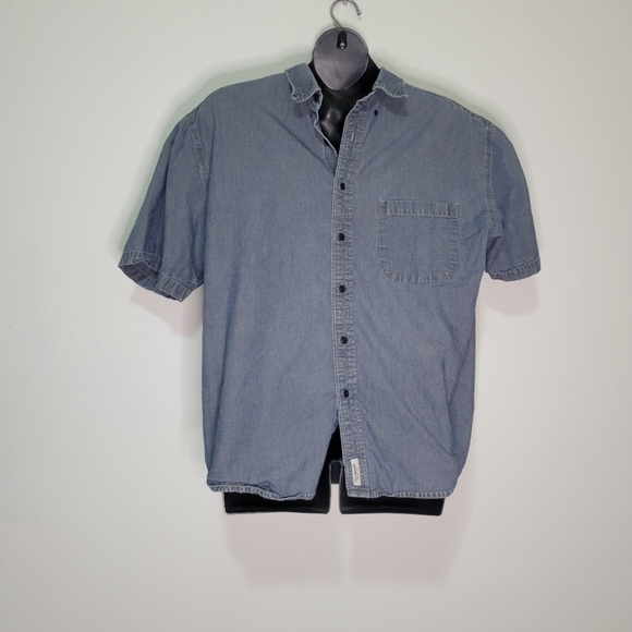 Vintage eddie bauer denim short sleeves button up - Picture 1 of 5
